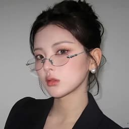 Designer Pure Titanium Oval Frames Ultra Light Frameless Optical Blue Light Prescription Glasses Myopia Hyperopia For Women