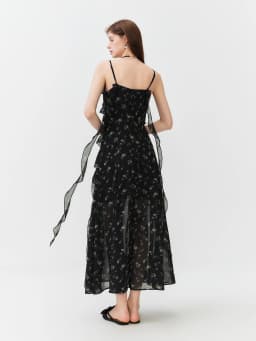 FSLE Summer Women Floral Print Ruffle Tiered Maxi Dress Adjustable Spaghetti Strap A-Line Long Dress Coquette Romantic Style