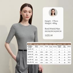 Amii Women's Sweater 2026 Autumn New Cotton Versatile Crew Neck Women's Knitted Sweater Slim Three-Quarter Sleeve Top 12641132