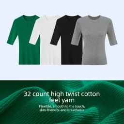 Amii Women's Sweater 2026 Autumn New Cotton Versatile Crew Neck Women's Knitted Sweater Slim Three-Quarter Sleeve Top 12641132
