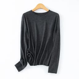WinvyNee Women Worsted Wool Seamless Knit Crew Neck Plain Long Sleeve Spring Autumn Lightweight Skin-friendly Pullover A1757019A