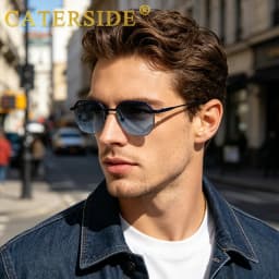 Caterside New Retro Small Frame Sunglasses Men's Polygonal Lenses Sun Glasses Women Business Travel Party Eyewear Summer Style