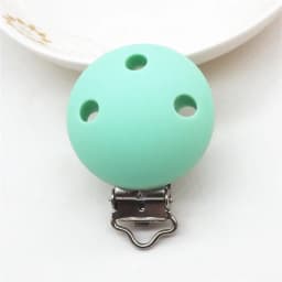 Chenkai 20PCS 35mm Silicone Round Clips Baby Pacifier Dummy Teether Soother Nursing Jewelry Toy Accessory Holder Teething Clips
