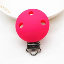 Chenkai 20PCS 35mm Silicone Round Clips Baby Pacifier Dummy Teether Soother Nursing Jewelry Toy Accessory Holder Teething Clips