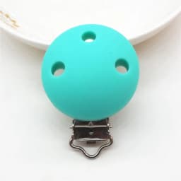 Chenkai 20PCS 35mm Silicone Round Clips Baby Pacifier Dummy Teether Soother Nursing Jewelry Toy Accessory Holder Teething Clips