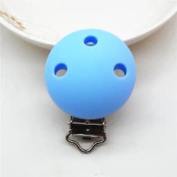 Chenkai 20PCS 35mm Silicone Round Clips Baby Pacifier Dummy Teether Soother Nursing Jewelry Toy Accessory Holder Teething Clips