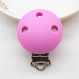 Chenkai 20PCS 35mm Silicone Round Clips Baby Pacifier Dummy Teether Soother Nursing Jewelry Toy Accessory Holder Teething Clips