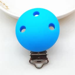 Chenkai 20PCS 35mm Silicone Round Clips Baby Pacifier Dummy Teether Soother Nursing Jewelry Toy Accessory Holder Teething Clips