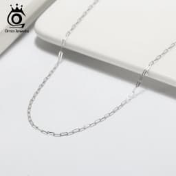 ORSA JEWELS 14K Gold 925 Sterling Silver 1.8mm Paperclip Neck Chain Fashion Link Chain Necklaces for Women Dainty Jewelry SC39