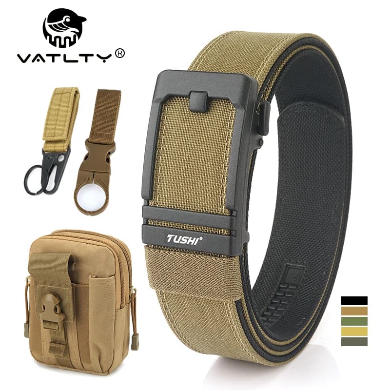VATLTY New Tactical Pistol Airsoft Belt for Men Metal Automatic Buckle Military Belt 1100D Tight Nylon Casual Belt Male Girdle