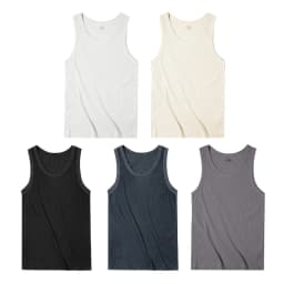 Maden Casual Men's Sleeveless Tank Tops Heavyweight Solid Color Ribbed Vest for Summer Slim Fit Sports Fitness Training T-shirt