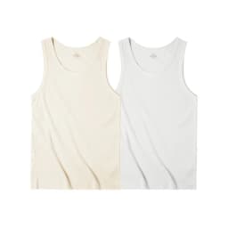 Maden Casual Men's Sleeveless Tank Tops Heavyweight Solid Color Ribbed Vest for Summer Slim Fit Sports Fitness Training T-shirt