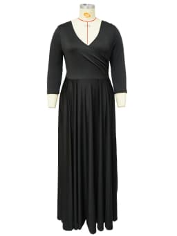Wmstar Plus Size Party Dresses for Women Fall Clothes  V Neck Bandage Big Hem Elegant Party Maxi Dress Wholesale Dropshipping