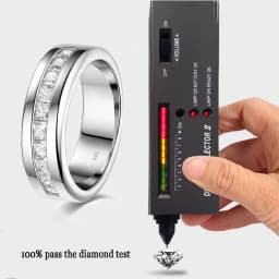 Newshe 925 Silver Certified Moissanite Mens Wedding Band Half Eternity Princess Cut Lab Created Diamond Ring Luxury Jewelry