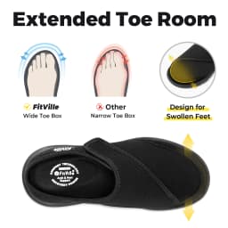 FitVille Women's Orthopedic Slippers Wide Fleece Lined Clogs with Arch Support Recovery Pedic Shoes Comfortable Slip-On Footwear