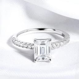 Smyoue 1-4CT Emerald/radiant Cut Moissanite Ring for Women Engagement Wedding Bride 100% Sterling Silver 925 Jewelry Certified