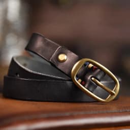 Retro Narrow Genuine Leather Women's Belt Pure Copper Button Western Cowboy Style Versatile Jeans Belt Fashion Luxury Women Belt