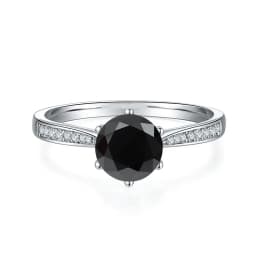 NeeTim 1ct 6.5mm Red Blue Pink Yellow Green Purple Black Moissanite Ring Sterling 925 Silver Wedding Party Band for Women Gifts
