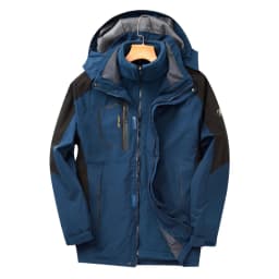 Autumn Winter 3in1 Men Mountaineering Jackets Windproof Waterproof Hooded Jacket Fleece Warm Outdoor Fishing Hiking Camping Coat