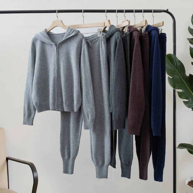 2015 Women Wool Cardigan Pants Sets Knit clothes