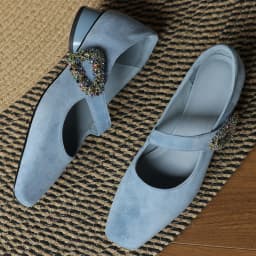 Women's natural suede leather crystal buckle square toe slip-on Mary Jane pumps 3.5cm thick med heel slim daily dress shoes sale
