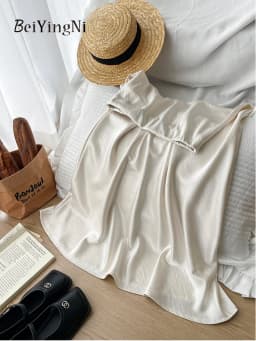 Beiyingni French Vintage Women's Satin Skirt Elegant Luxury New Fashion Slim Fit Office Ladies Mermaid Skirts Temperament Casual