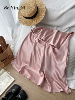 Beiyingni French Vintage Women's Satin Skirt Elegant Luxury New Fashion Slim Fit Office Ladies Mermaid Skirts Temperament Casual