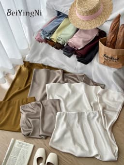 Beiyingni French Vintage Women's Satin Skirt Elegant Luxury New Fashion Slim Fit Office Ladies Mermaid Skirts Temperament Casual