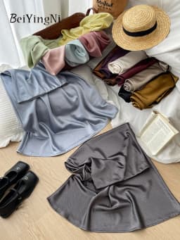 Beiyingni French Vintage Women's Satin Skirt Elegant Luxury New Fashion Slim Fit Office Ladies Mermaid Skirts Temperament Casual