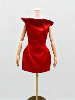 TWOTWINSTYLE Solid Slimming Minimalist Dresses for Women Slash Neck Off Shoulder Tunic Design Sense Mini Dress Female Clothing