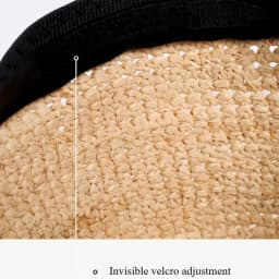 Handmade Raffia Straw Sun Hat for Women Wide Brim Crochet Cowboy Hat with Adjustable Velcro and Memory Wire Summer Beach Hat