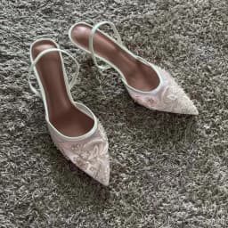 Mesh Embroidered Thin High Heels Sandals Women 2025 Summer Sexy Slingback Pointed Toe Pumps Dress Shoes Woman Sandalias De Mujer