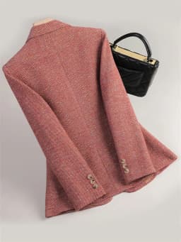 2026 New Women Long Sleeve Woolen Suit Jacket Autumn Winter Coat Ladies Office Wool Blazer Female Formal Blazer Thick Outerwear