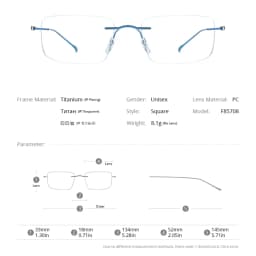 FONEX Titanium Glasses Frame Men Brand Design Square Rimless Frameless Eyeglasses Women Ultralight-Weight Japanese Eyewear 85708