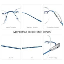 FONEX Titanium Glasses Frame Men Brand Design Square Rimless Frameless Eyeglasses Women Ultralight-Weight Japanese Eyewear 85708