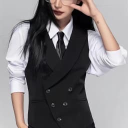 Women's Casual Suits Vest With a Lapel Collar Business Vest British Style High-End Sense Gun Lapel Collar Slim Waistcoat Jacket