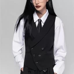 Women's Casual Suits Vest With a Lapel Collar Business Vest British Style High-End Sense Gun Lapel Collar Slim Waistcoat Jacket