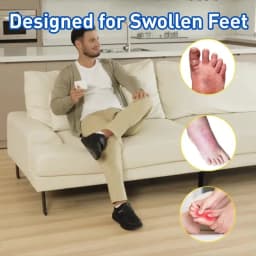 Extra Wide Men'S Shoes Leather Diabetic Walking Shoes For Elder Orthopedic Toes Swollen Feet Non-Slip With Arch Support