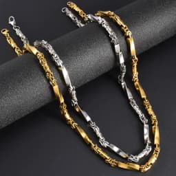 Hiphop Punk Curb Cuban Link Chain Man Gold/Silver Color Stainless Steel Necklace Classic Trendy Daily Wear Party Jewelry