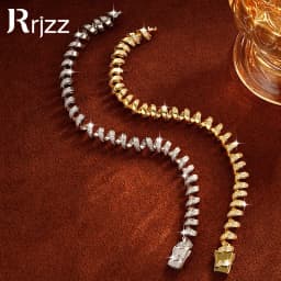 Rrjzz D-Color Full Moissanite Light Luxury Spiral Niche Bracelet Unique Charm Bracelets for Women Birthday Daily Jewelry Gifts