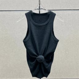 Women t-shirts New twisted flower knotted sleeveless top for summer 2025 Elastic slim pure cotton women's vest corset crop top