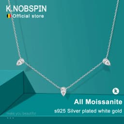 KNOBSPIN 3ct Pear Cut Moissanite Pendant Necklaces for Women Shining Diamond with Certificates s925 Silver Chain Dainty Necklace