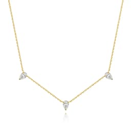 KNOBSPIN 3ct Pear Cut Moissanite Pendant Necklaces for Women Shining Diamond with Certificates s925 Silver Chain Dainty Necklace