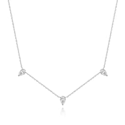 KNOBSPIN 3ct Pear Cut Moissanite Pendant Necklaces for Women Shining Diamond with Certificates s925 Silver Chain Dainty Necklace