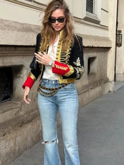 Vintage Women's Cropped Jacket Gold Embroidery Stand Collar Spliced Napoleon Military Coat 2026 Autumn Lady Street Outerwear