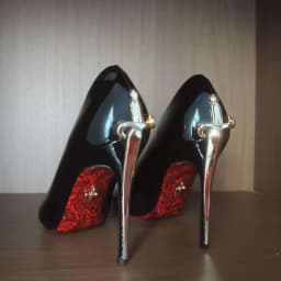 Metal Scepter High Heels Printed Red Pointed Toe Women's Shoes Glossy Leather Single Shoes Black Stiletto Sexy Pumps 42