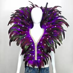 Carnival Unisex Graduation Ball Dress Accessories Feather Shawl Makeup Stage Performance COS Props Halloween Costume Decoration