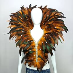 Carnival Unisex Graduation Ball Dress Accessories Feather Shawl Makeup Stage Performance COS Props Halloween Costume Decoration