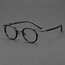 Brand Same Design Retro Round Designer Eyewear Fashion Trend High Quality Titanium Acetate Eyeglasses Luxury Ultralight Glasses