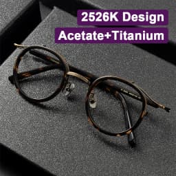 Brand Same Design Retro Round Designer Eyewear Fashion Trend High Quality Titanium Acetate Eyeglasses Luxury Ultralight Glasses